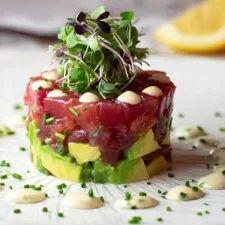 Spicy Tuna Tartare with Avocado and Microgreens Recipe