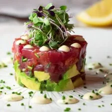 Spicy Tuna Tartare with Avocado and Microgreens Recipe