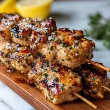 Brochetas de pollo al limón y pimienta