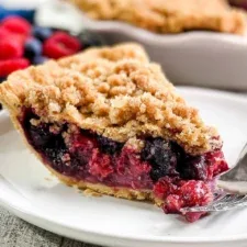 Triple Berry Pie with Crumble Topping