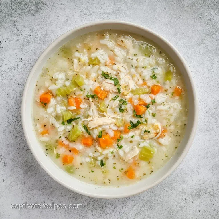Soupe crémeuse au poulet et au riz : onctueuse et savoureuse