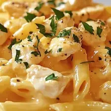 Penne Alfredo mit Buffalo-Hähnchen