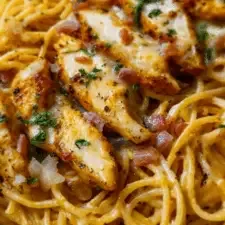 Espaguetis con pollo al estilo Monterey