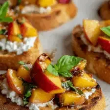 Peach Bruschetta with Whipped Ricotta: A Fresh Summer Favorite