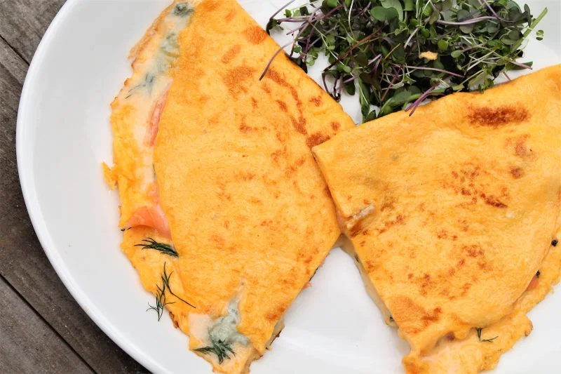 Smoked Salmon, Parmigiano-Reggiano and Gorgonzola Dolce Omelette