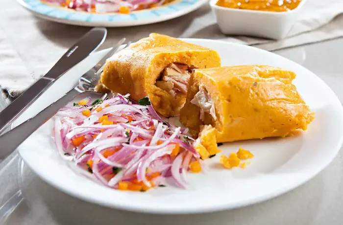 Peruvian chicken or pork tamales