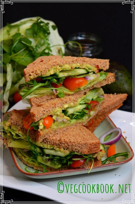 Avocado and Leafy Greens Sandwich