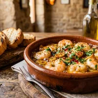 Spicy gambas al ajillo as a tapas bite