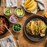 Homemade Mexican Tacos with Pulled Chicken