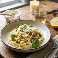 Quick pasta with ricotta and lemon