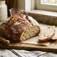 Rustic sourdough bread with a crispy crust