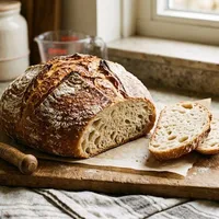 Rustic sourdough bread with a crispy crust
