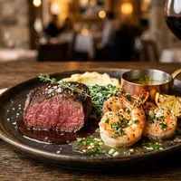 Surf & Turf met garnalen en biefstuk