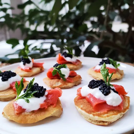 Salmon & Caviar Blinis