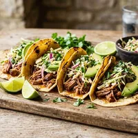 Pulled pork taco's met chipotle-slaw