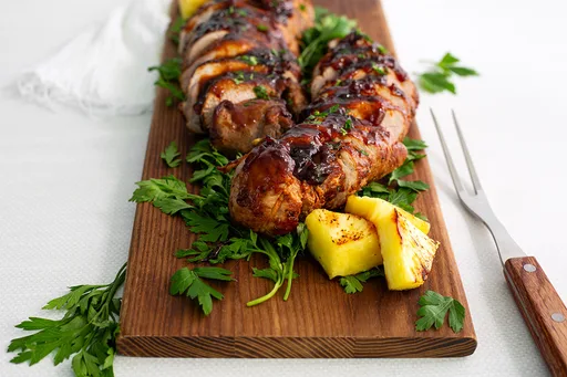 Pineapple Aji Amarillo Glazed Pork Tenderloin