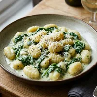 Quick gnocchi with spinach and gorgonzola