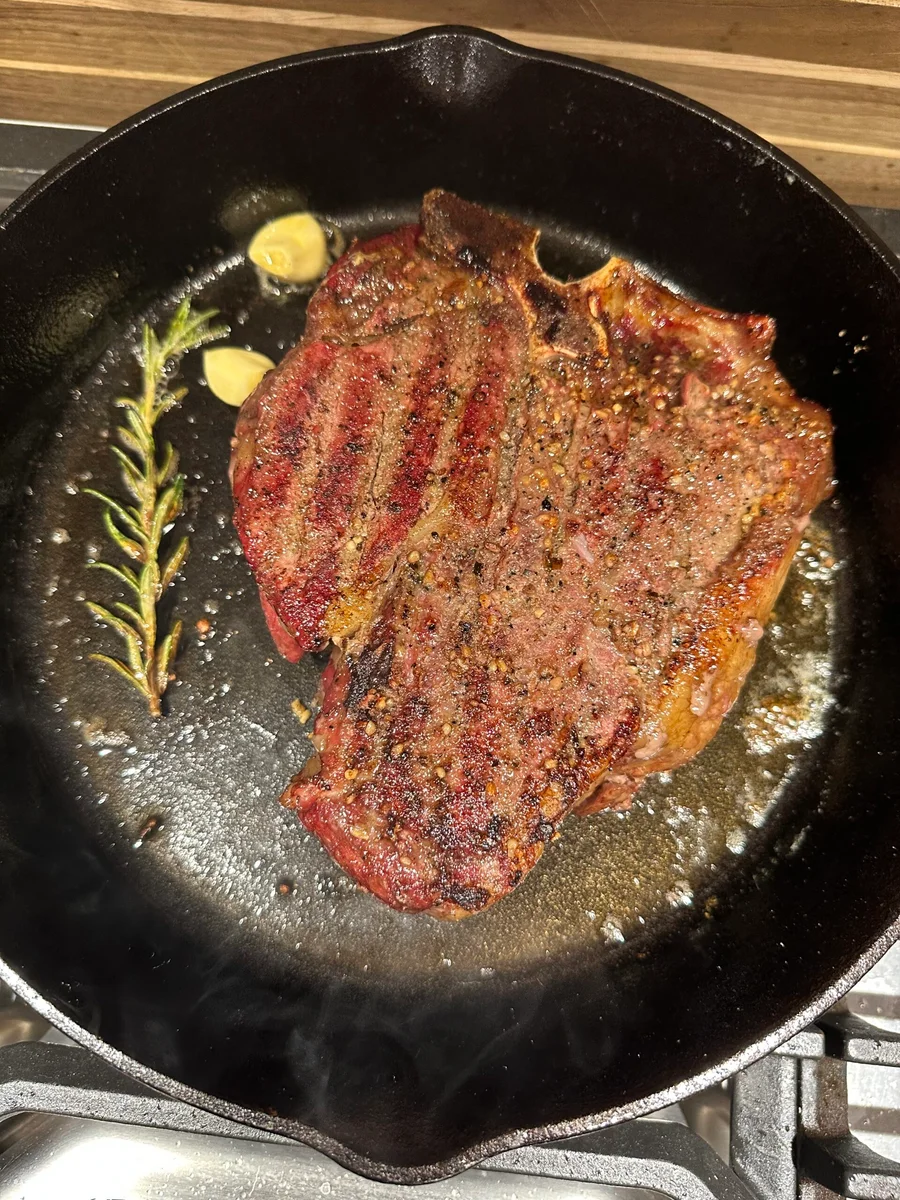 O bife perfeitamente selado