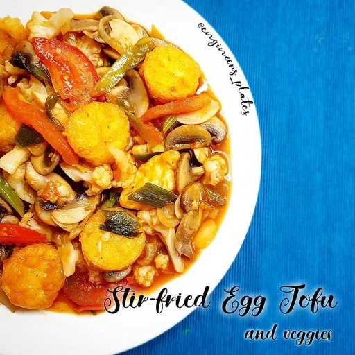 Stir-fried Egg Tofu And Veggies