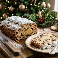 Christmas stollen with almond paste