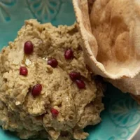 Baba ganoush with Arabic flatbread