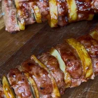 Potato-Mince Skewer from the BBQ