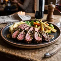 Black Angus diamond tenderloin with classic pepper sauce