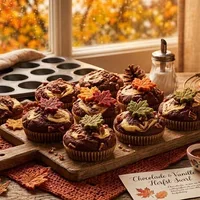 Schoko-Vanille-Muffins mit herbstlicher Note