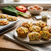 Egg muffins with vegetables and cheese