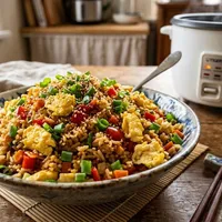 Fried rice with egg and vegetables
