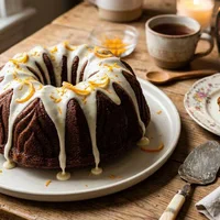 Gingerbread cake with cinnamon and orange