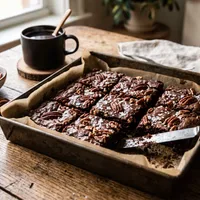 Gluten-free almond flour brownies with pecans and sea salt