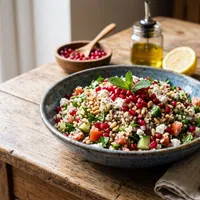 Gluten-free quinoa tabbouleh with pomegranate and mint