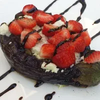 Greek eggplant with strawberry and feta