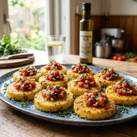 Savory Herb-Infused Polenta Rounds with Tomato Salsa