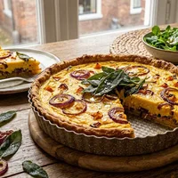 Savory pumpkin tart with sage