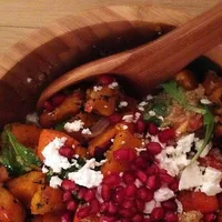 Healthy quinoa salad with feta and pumpkin