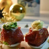 Christmas starter: carpaccio bonbon