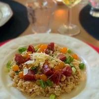 Risotto with Italian truffle sausage