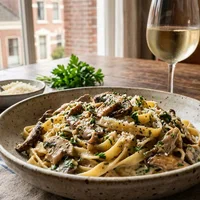 Creamy Garlic Mushroom Pasta
