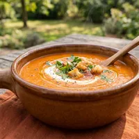 Creamy tomato and bell pepper soup