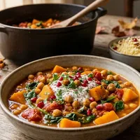 Pumpkin and Chickpea Stew with ras el hanout