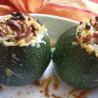 Italian-style stuffed round zucchini