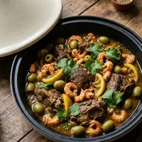 Surf & Turf Tajine met Lamsschouder en Rivierkreeftjes
