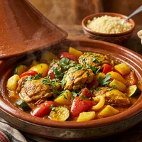 Tajine de poulet aux poivrons et aux pommes de terre