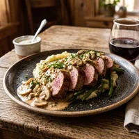 Pork tenderloin with stroganoff sauce