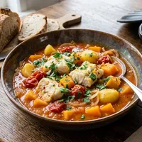 Fish stew with pumpkin and potato