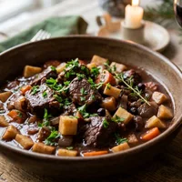 Ragoût de gibier au vin rouge et aux légumes d’hiver