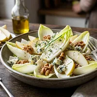Belgian endive with pear, blue cheese and walnuts