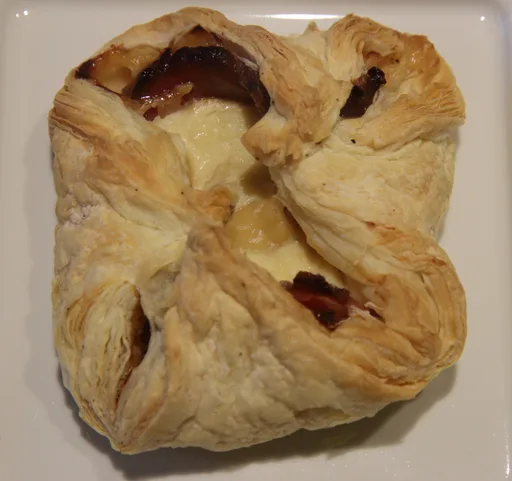 Cheddar, Cambazola and treacly bacon puffs
